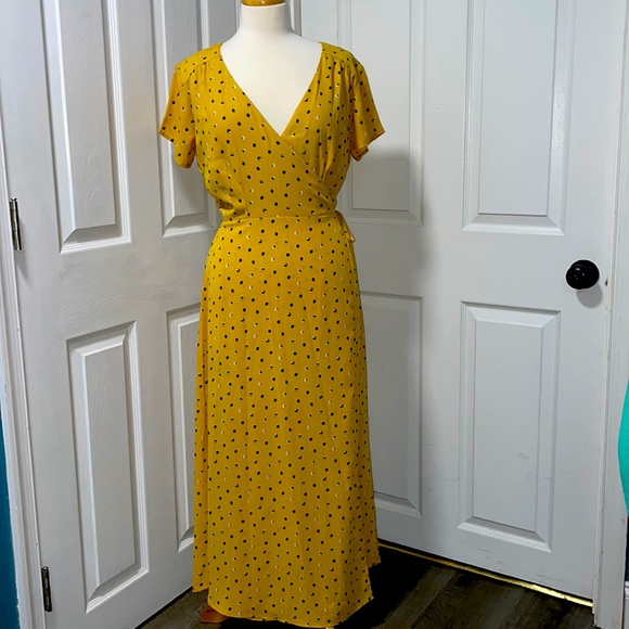 Spirit of Grace Dresses & Skirts - SOLD!!! SPIRIT OF GRACE Yellow Wrap Dress Size Medium